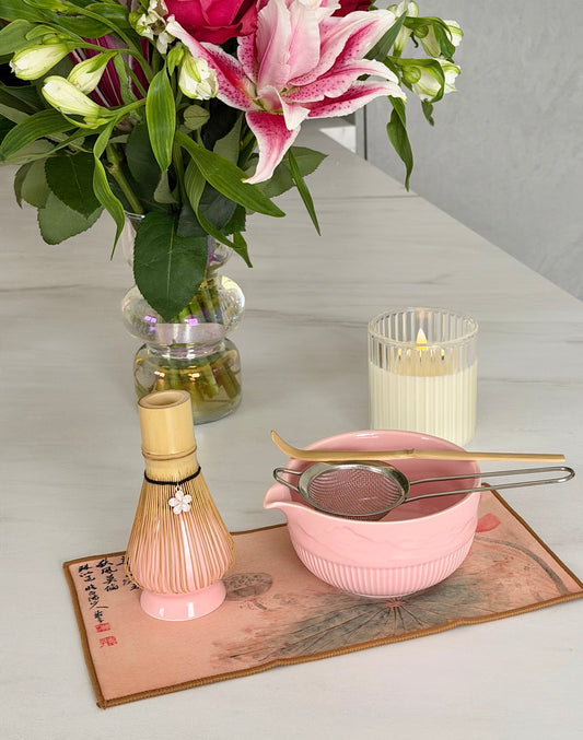Set à Matcha rituel rose 6 pièces