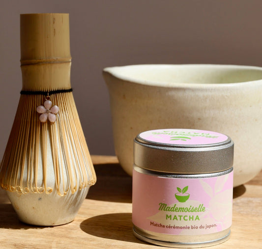PRÉCOMMANDE • Matcha Cérémonial Bio 30 g + Fouet en bambou Offert - Mademoiselle Matcha