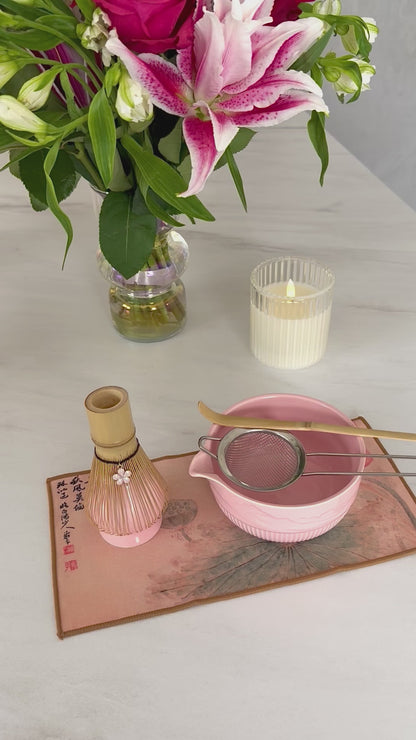 Set à Matcha rituel rose 6 pièces