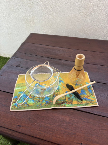🍵 Set Traditionnel de Cérémonie du Thé Matcha 7 Pièces en Bambou et Verre - Mademoiselle Matcha